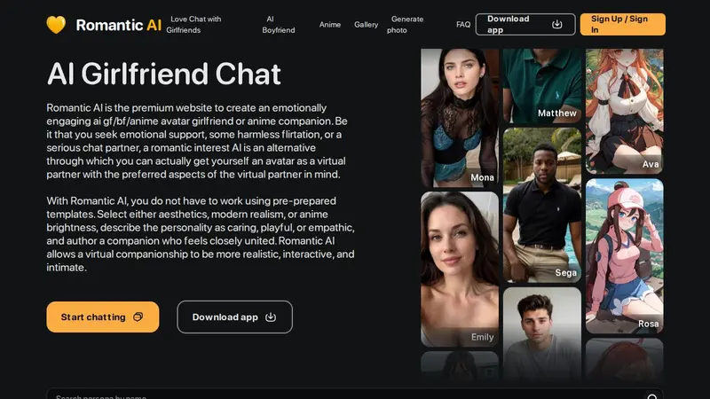 Romantic AI skjermbilde